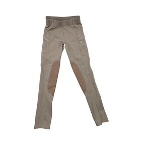 Kerrits Kids Tan Performance Equestrian Riding Tights Breeches Knee Patch